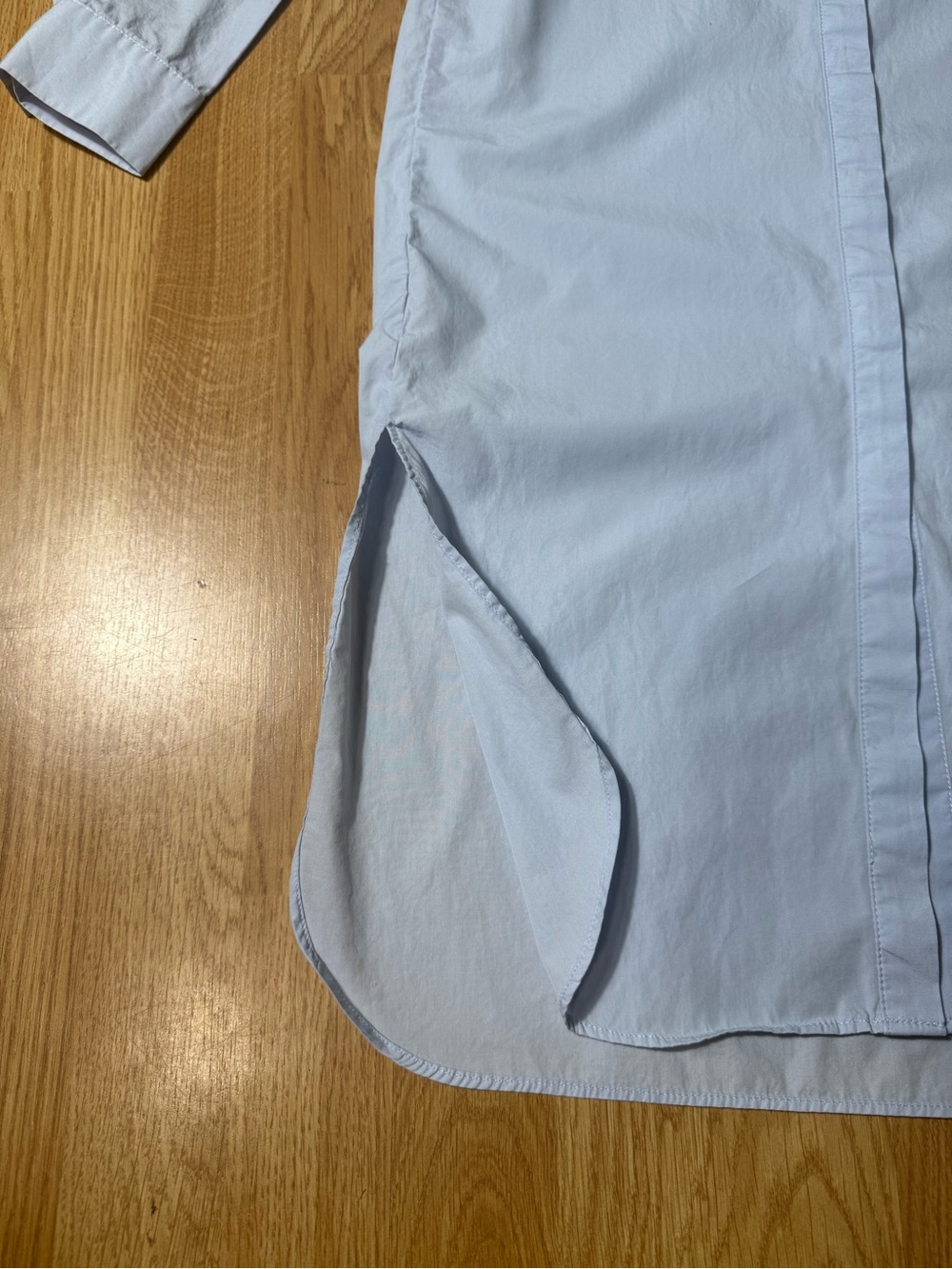 H&M Women’s Light Blue Long Sleeve Cotton Shirt Dress - Size 2 - Picture 3 of 16